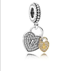 Pandora Love Locks Dangle Charm w/ 14k Gold